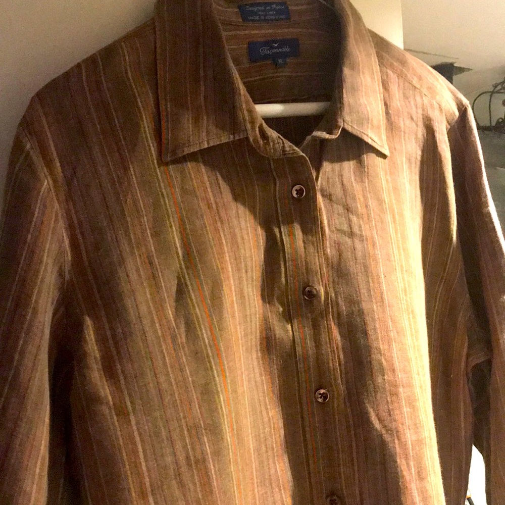 “Faconnable” NWT 100% Linen Shirt.
